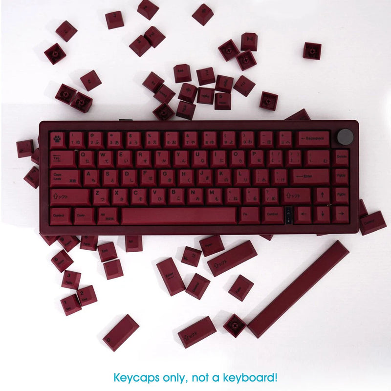 Retro Red PBT Keycaps Set Cherry Profile 140keys for MX Mechanical Keyboards Model