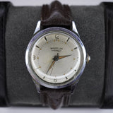 Vintage Westclox Model 689 Mechanical Mens Watch Silver Dial Waterproof USA Runs Model