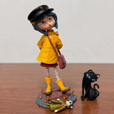 Coraline & Cat Figure Set 20cm PVC Statue Movie Collectible Doll Halloween Gift Model