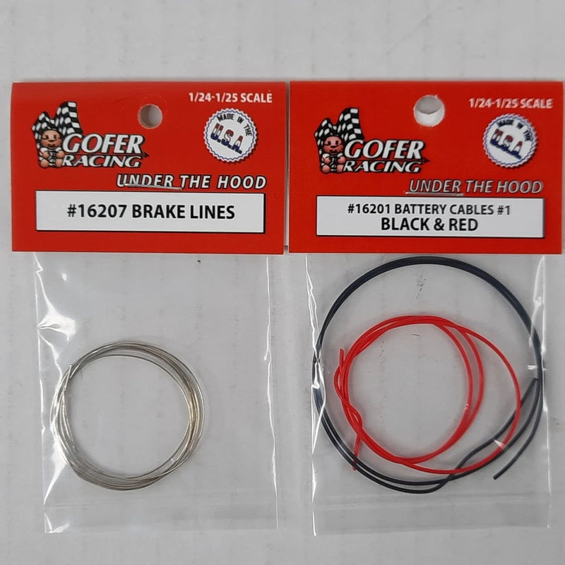 GOFER RACING set brake lines & battery cables 16207 16201 MODEL KITS 1/24 1/25 Model