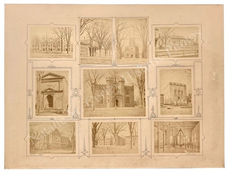 1870s Yale University Albumen Photo Presentation Boards PR Signed Model
