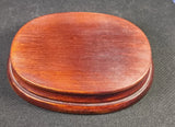 VTG Solid Wood Oval Display Base Stand for Sculpture or Figure / JAPAN - 5.5 x 4 Model