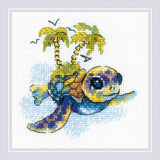 Riolis counted cross stitch kit "Little Turtle", 15x15cm, DIY Model