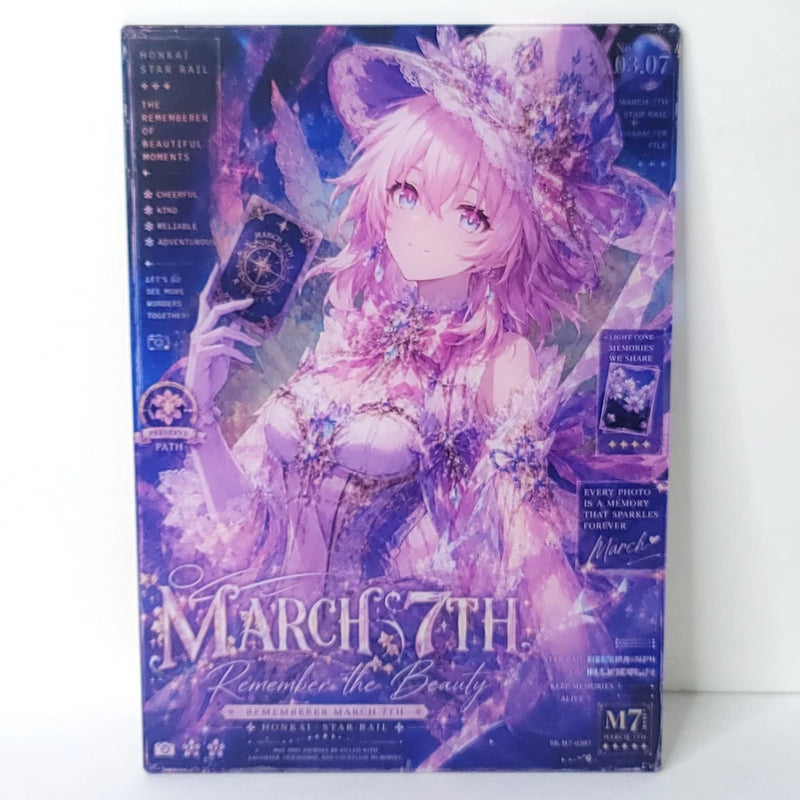 March 7th Holo Double Sided Waifu Card Anime Girl Wall Art Oversized Board A5 Model