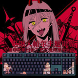 108 Key Chainsaw Man Power PBT Keycaps Cherry Profile for MX Mechanical Keyboard Model