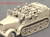 1/32 Scale WwII German Vehicle Soldiers 10 Figures Unpainted Resin Model Model