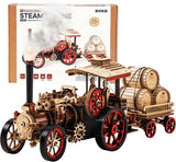 469PCS 3D Wooden Vintage Car Puzzle Mechanical Steam Engine DIY Model Kit Model