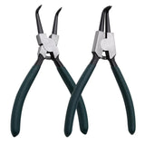 2 Pcs 7" Snap Ring Pliers Set Internal/External Circlip Pliers Kit for Gaskets Model