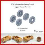 ETmodel 1/35 WWII German K??belwagen Type82 Sagged Narrow Wheels for Tamiya Model