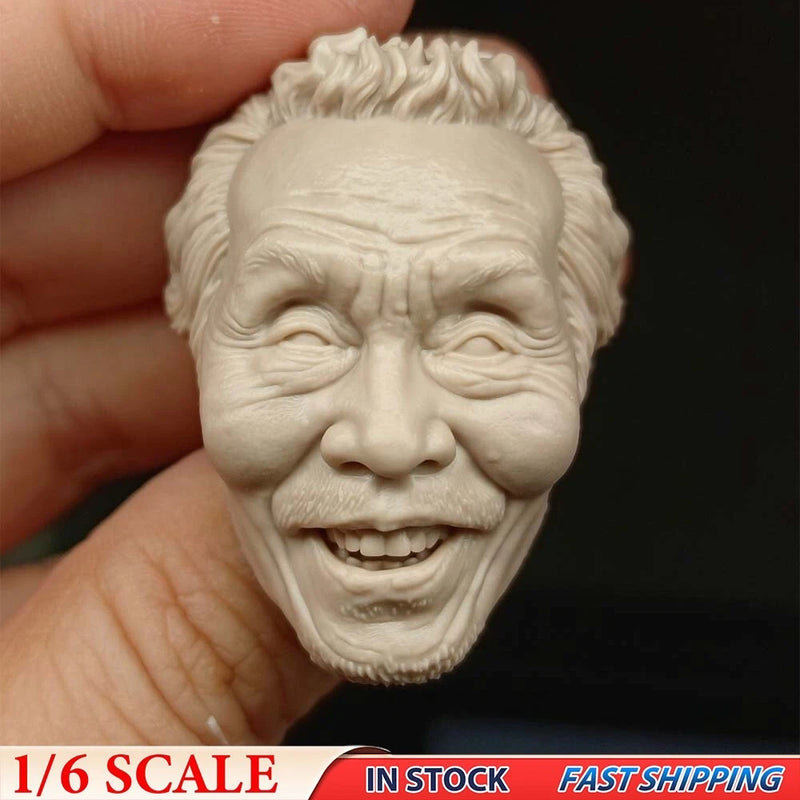1/6 Model Asian Seniors Male Stars Man Head Sculpt Fit 12" DIY Hot Toys Figures Model