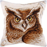 DIY Needlepoint/Tapestry vintage throw pillow cover "EAGLE-OWL" embroidery kit Model