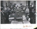 LARGE 1972 Press Photo Board Educ members Gage Park HS boundry dispute Model