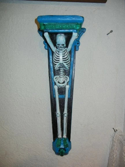 HALLOWEEN SKELETON SHELF SCONCE HORROR DECOR DISPLAY RARE DECORATION BLACKLIGHT Model
