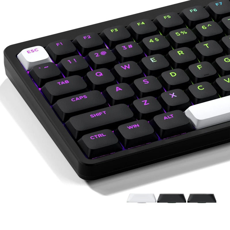 XVX Low Profile Keycaps Black Shine Through Double Shot PBT MX Switches Model