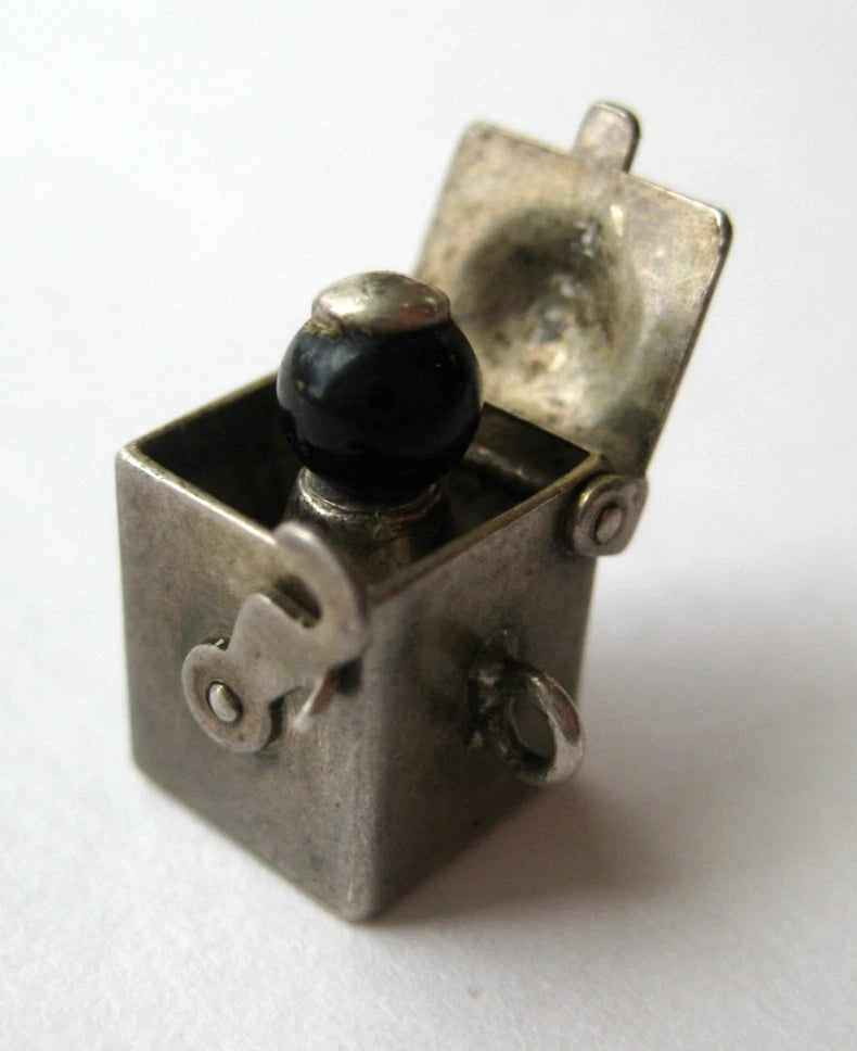 40's VINTAGE Sterling Pop Up Toy JACK IN THE BOX Silver Charm Charms