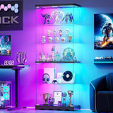 Minifigures Display Case 5 Tier RGB LED Light Figure Diecast Car Glass Cabinet Model