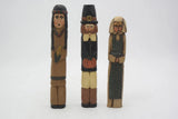 Lori Miller Whispering Pines Primitive Thanksgiving Pilgrim Figurines Set 3 9" Model