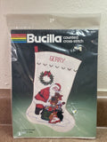 Vintage ChristmasBucilla Cross Stitch Stocking ??Santa??s Toy Bag?? #82260 NEW Model