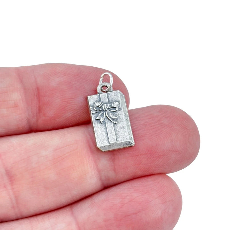 Vintage Sterling Silver 925 Gift Box Present Charm Charms