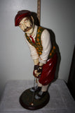 Golfer Gift Aiming Small Resin Table Top Statue Present Display Collectible Prop Model
