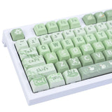 GEKUCAP PBT 133 Keys Anime Keycaps, Matcha Green Dye-Sublimation Customized Cute Model