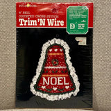 Designs for the Needle Trim' N Wire Cross Stitch Kit Christmas Noel Bell Decor Model