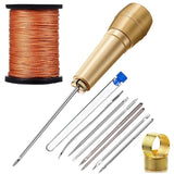 Canvas Leather Sewing Awl Needles Hand Kit 50m Nylon Thread for DIY Repair Tool Model