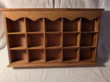 Wood Curio Cabinet 15 Slot Miniature Figurine Display Case Wall shelf 18x10.5x2" Model