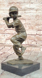 Young Baseball Player Bronze Sculpture Hot Cast Collectible Figurine Artwork Art Model