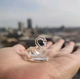 Silver Deer Crystal Collectibles Miniature Crystal Swan Figurine with Box Model