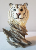 White Tiger Head Figurine Statue, Art Display Bust Resin Figure Collectible 4.5" Model