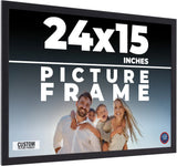 24x15 Frame Black Real Wood Picture Frame Width 0.75 inches | Interior Frame Dep Model