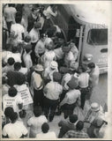 1969 Press Photo Teachers on strike leave board building - noc92614 Model