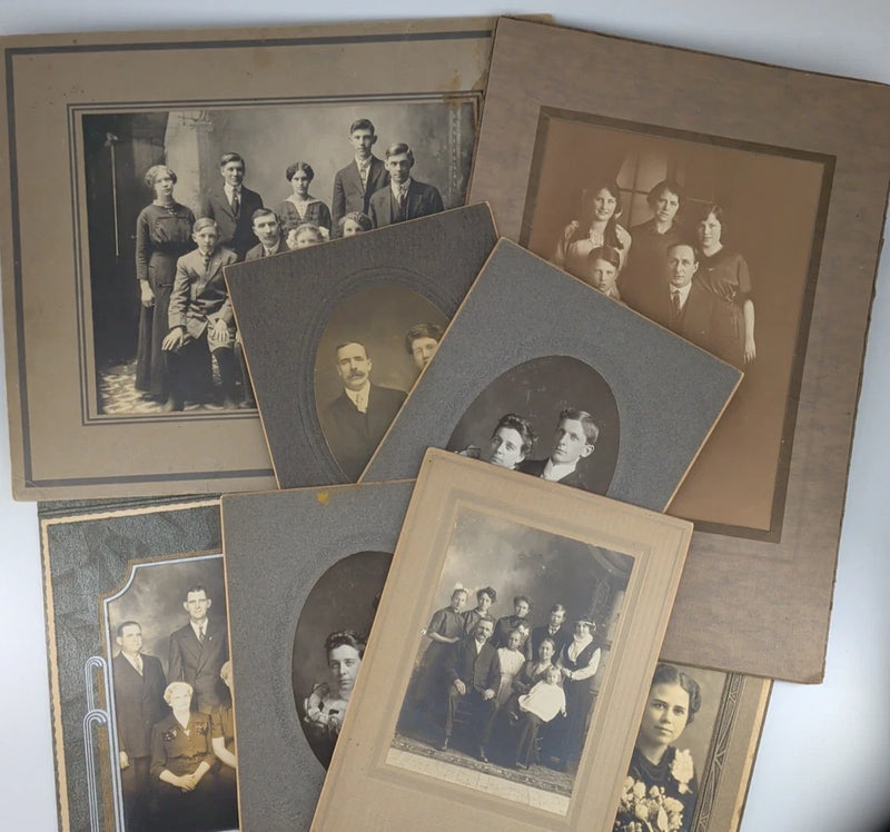 Photographs Lot Of 8 Couples Families Men Women On Board Vintage Model