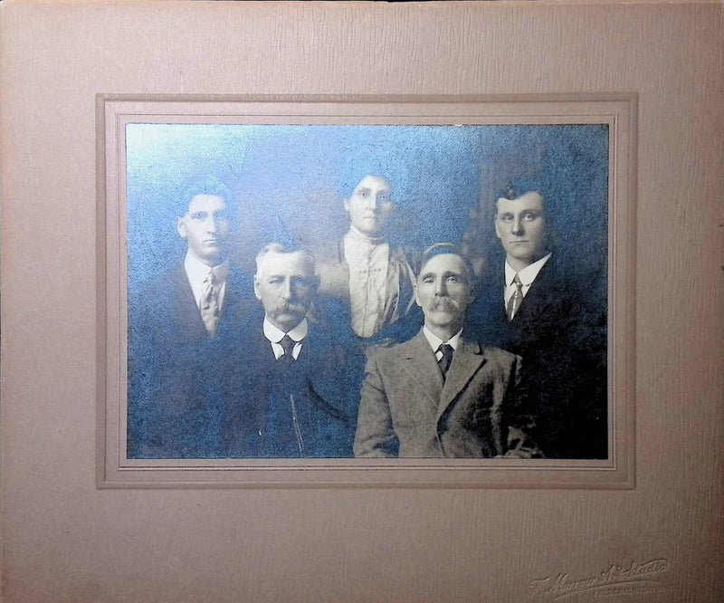 Antique Board photograph Gathering of Five Distinguished Individuals 1912 Model