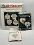 Heart Ornament Cross Stitch Kits Vintage Sunset 143 And 2913 Valiant 7002 New Model