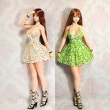 1/6 Scale Female Green Dress Summer Mini Floral Skirt Model for 12" Figure Model