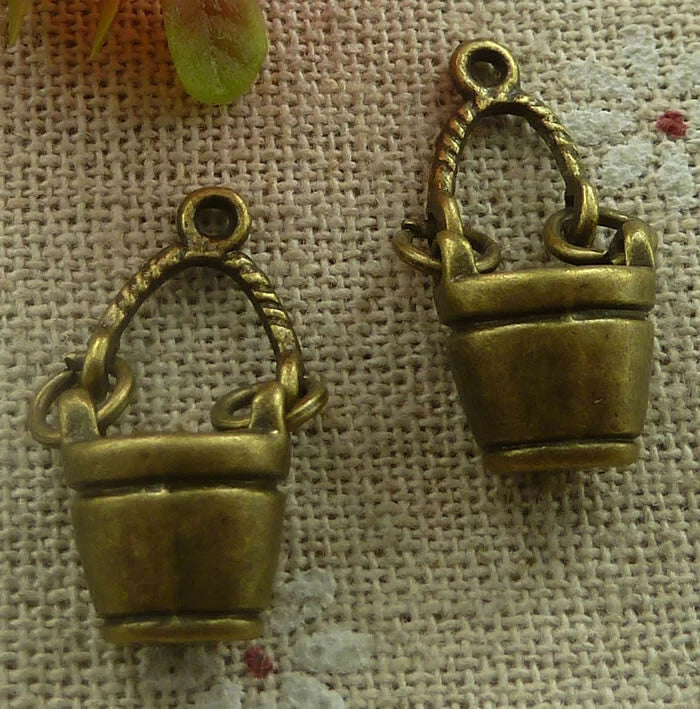 Free Ship 60 pcs Antique bronze bucket charms pendant 23x11mm L-2125 Charms
