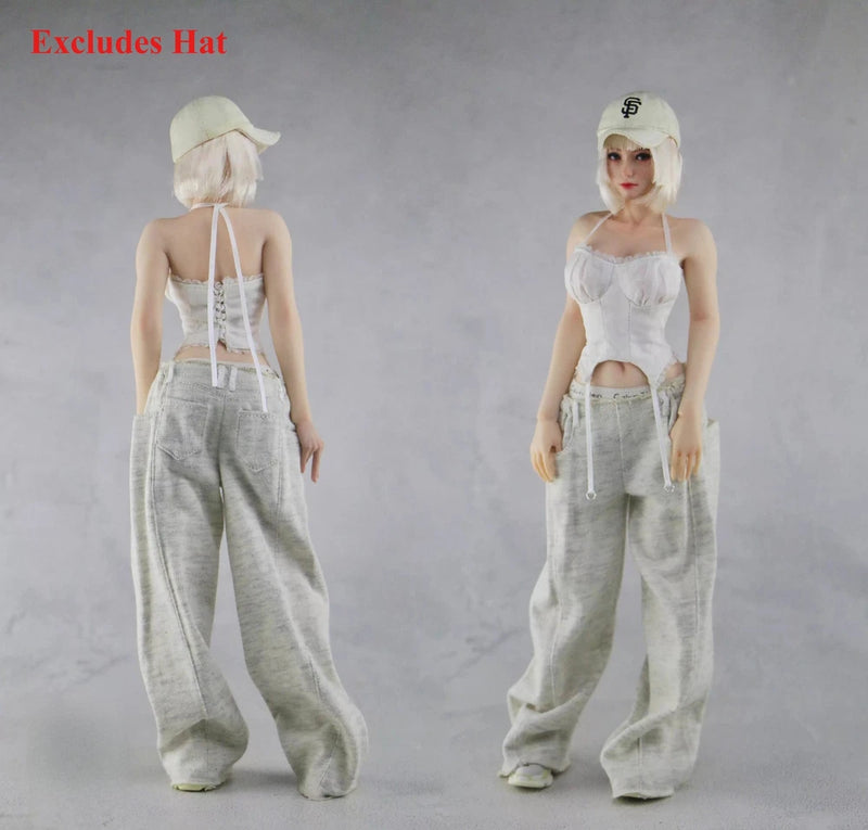 1Set 1/6 Female Sexy Top + Sweatpants Model Fits for 12" Action Figure Soldier Model