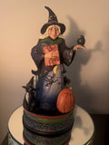 Jim Shore Ghostly, Ghastly Greetings Witch Rotating Figurine Halloween NO BOX Model