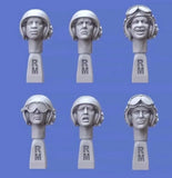 1/35 resin figure model Kit 6 pilot head sculptures Unassembled Unpainted Model
