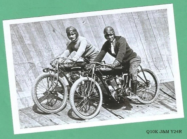 Found 4X6 PHOTO of Old Board Track INDIAN MOTORCYCLE Race Riders Model