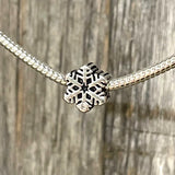 Snowflake Winter Snow Holiday Silver European Charm Bead fit bracelet Charms