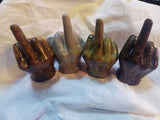 Middle Finger Concrete Statue Figurine Flip-Off Stained Custom Funny Model