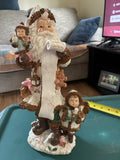 Vintage Victorian Santa Claus Figurine With Scroll and Children ¨C 12"ModelE