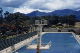 Kodak Slide 1950s Red Border Kodachrome High Diving Board Public Pool Model