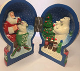 Coca-Cola Santa Polar Bear Figurine Display Globe Coke Collectible Christmas Model