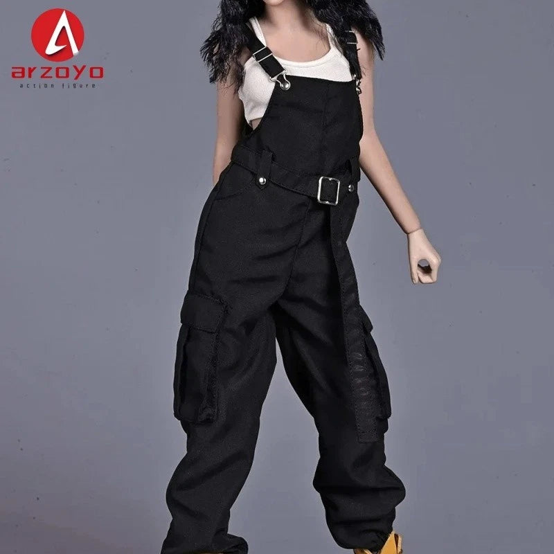1/6 CHILI TOYS CL005B Female Black Jumpsuit Pants Vest Set Model Fit 12'' Figure Model
