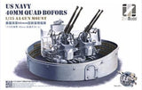 1:35 WW II US Navy Shipborne 40mm Quadruple Anti aircraft Gun Assembly model Model