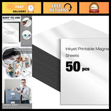 50 Pcs Glossy Magnetic Sheets 8.5" x 11" - DIY Printable, Waterproof, Quick Dryi Model